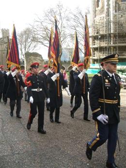 Flag bearers marching